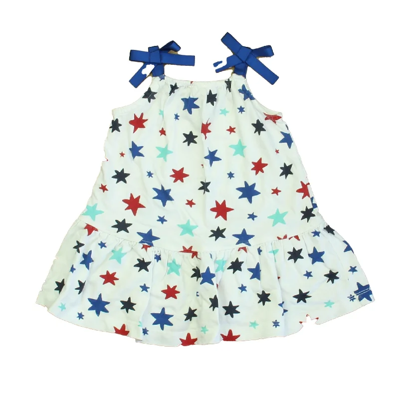 Hanna Andersson Girls White | Blue | Red Stars Dress Embroidered unclassified dresses