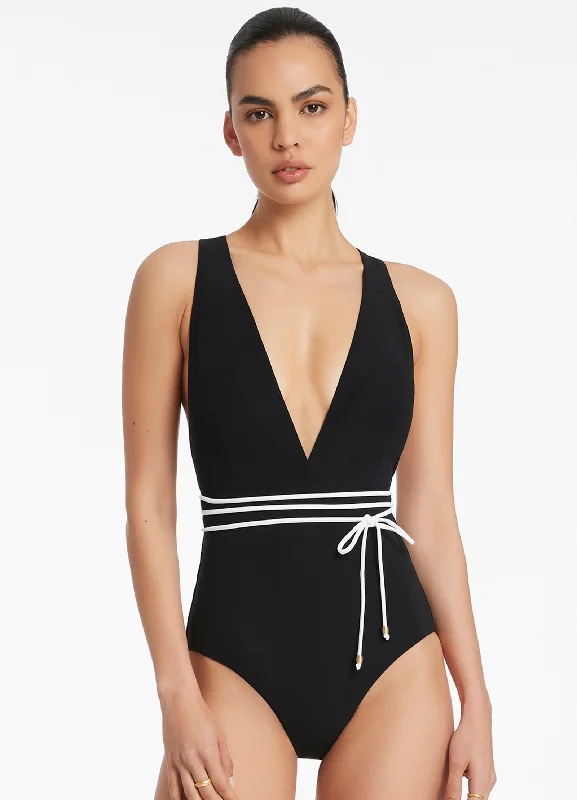 Jetset Plunge One Piece - Black High-end unclassified dresses