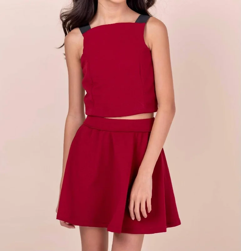 Kate Two-Piece Dress In Burgundy Breathable unclassified dresses