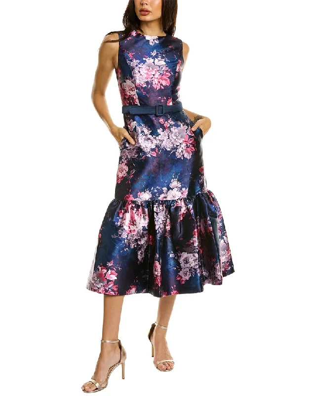 Kay Unger Justine Tea Length Dress Tiered unclassified dresses