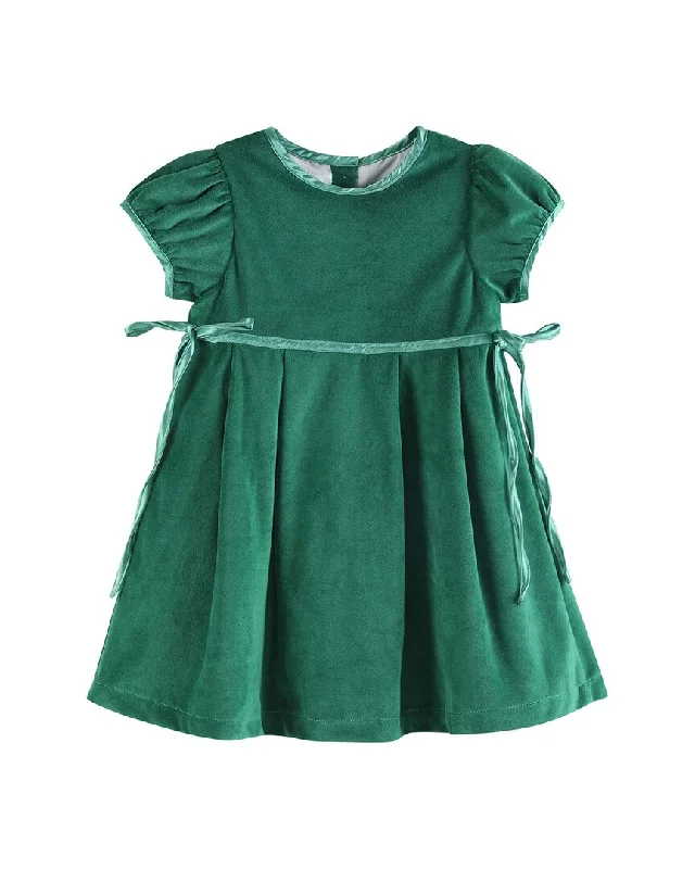 Lil Cactus Velour & Satin Bow Christmas Dress Party unclassified dresses