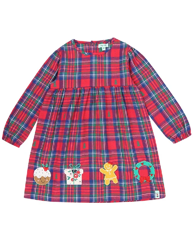 Lilly and Sid Applique Hem Tartan Dress Elegant unclassified dresses