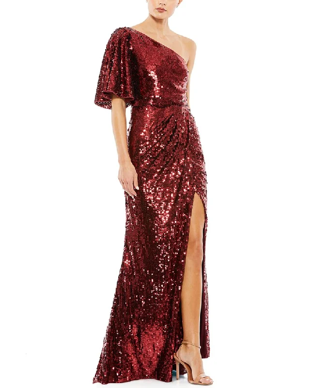 Mac Duggal Embellished Cap Sleeve Cowl Neck Trumpet Gown Fashionable unclassified dresses