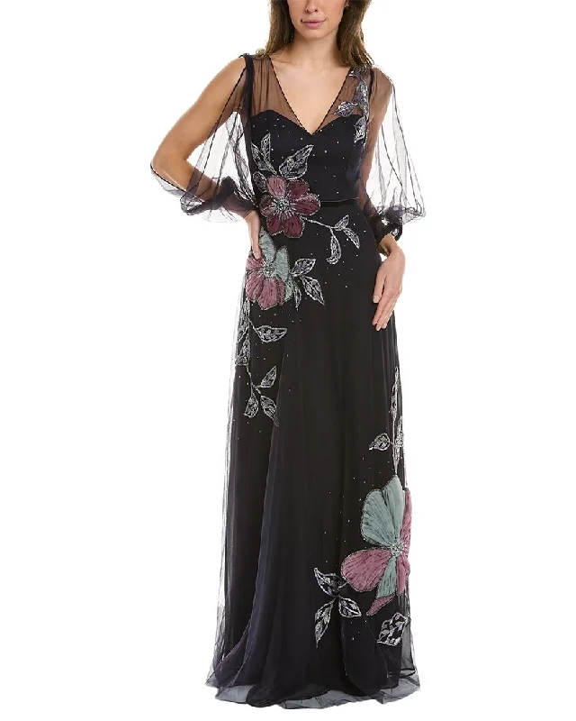 Marchesa Notte Embellished Silk Gown Popular unclassified dresses