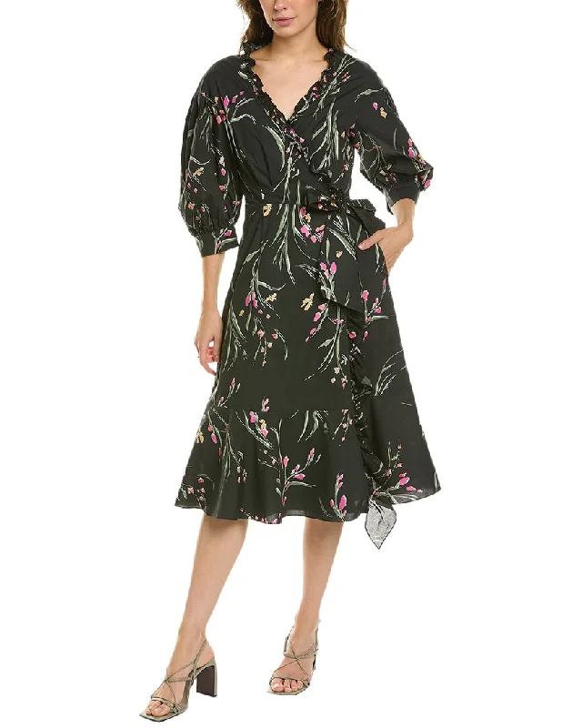 Marchesa Notte Printed Wrap Dress Engagement unclassified dresses