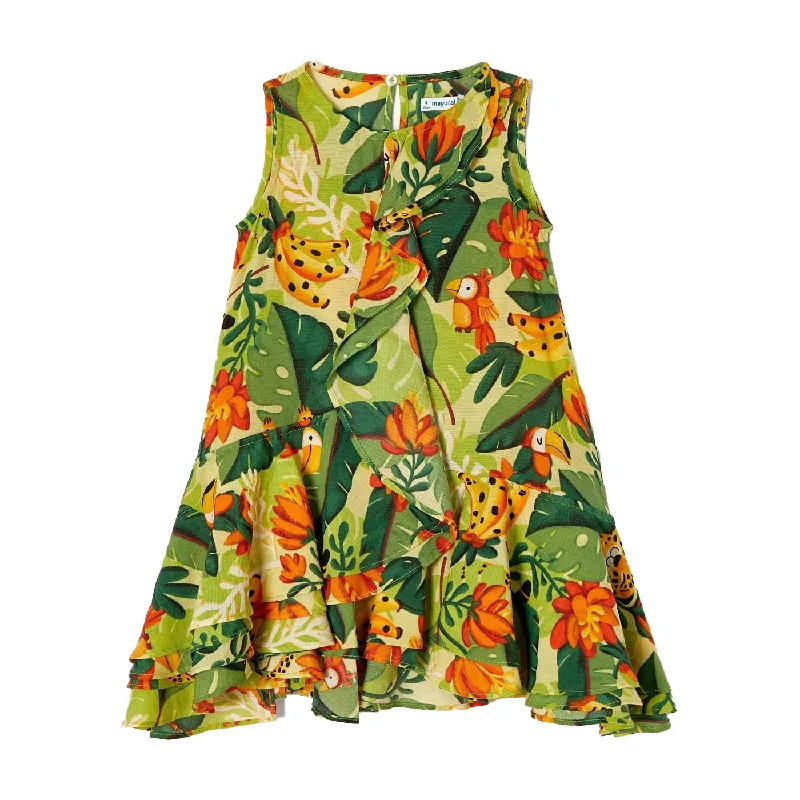 Mayoral Girls Green Jungle Dress Winter unclassified dresses