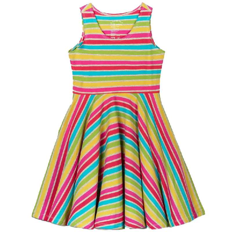 Mightly Girls Rainbow Stripe Dress Neutral tone unclassified dresses