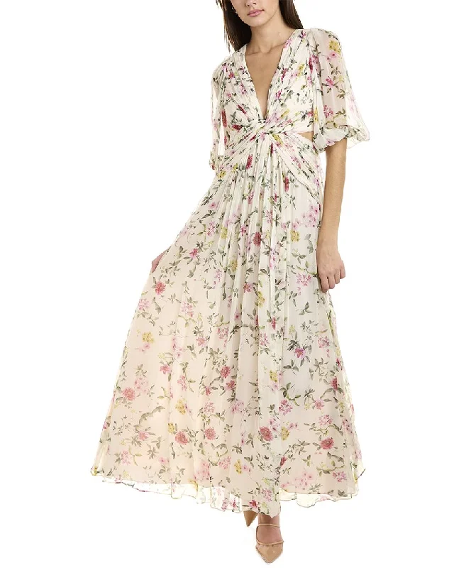 ML Monique Lhuillier Twisted Chiffon Gown Cocktail unclassified dresses