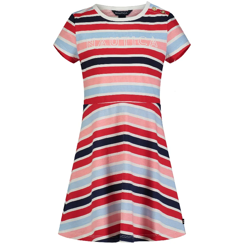 Nautica Little Girls' Stripe Knit Skater Dress (4-6X) Elegant unclassified dresses