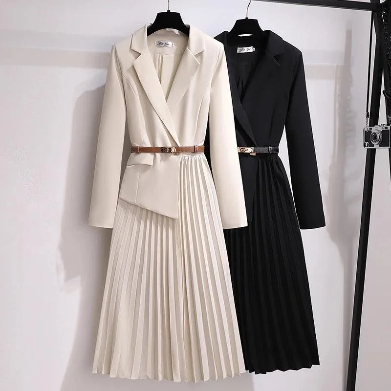 Nova Elegant Pleated Blazer Dress Minimalist unclassified dresses