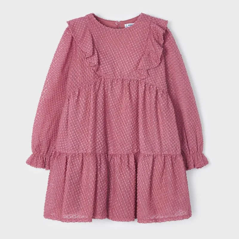 Pink Rose Ruffle Plumeti Dress Office unclassified dresses