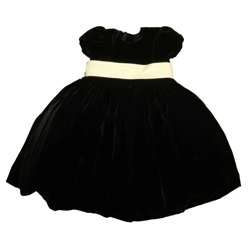 Ralph Lauren Girls Black Velour | Ivory Silk Dress Lace unclassified dresses