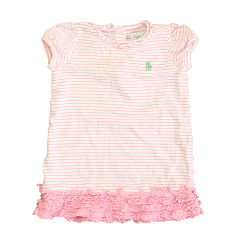 Ralph Lauren Girls Pink Stripe Dress Stretchy unclassified dresses