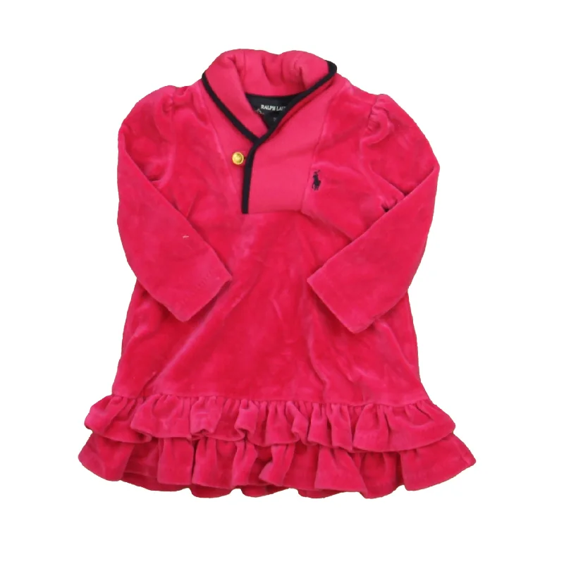 Ralph Lauren Girls Pink Velour Dress Silk unclassified dresses