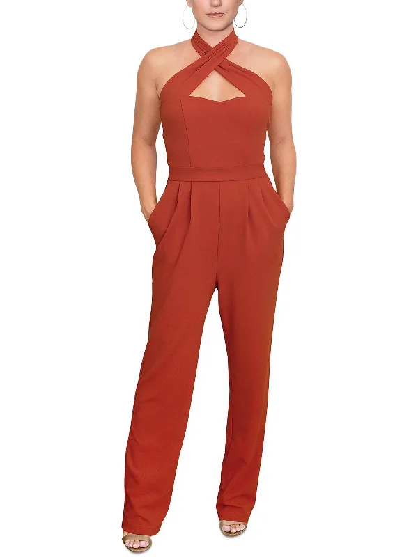 Roxie Womens Halter Open Back Jumpsuit Comfortable unclassified dresses