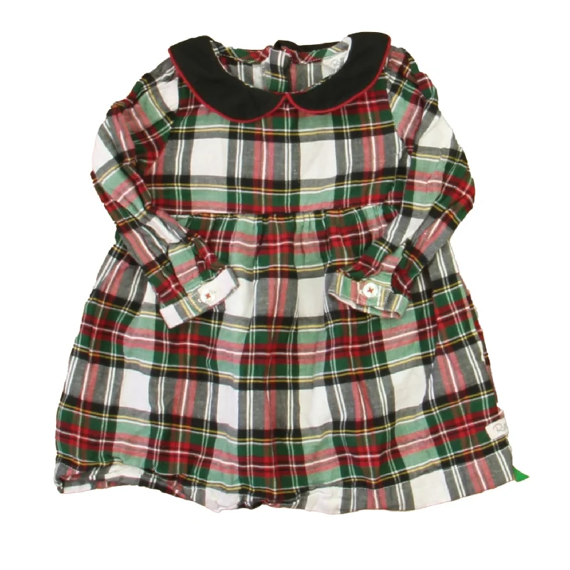 Ruffle Butts Girls Ivory | Red | Green Plaid Dress Lightweight unclassified dresses