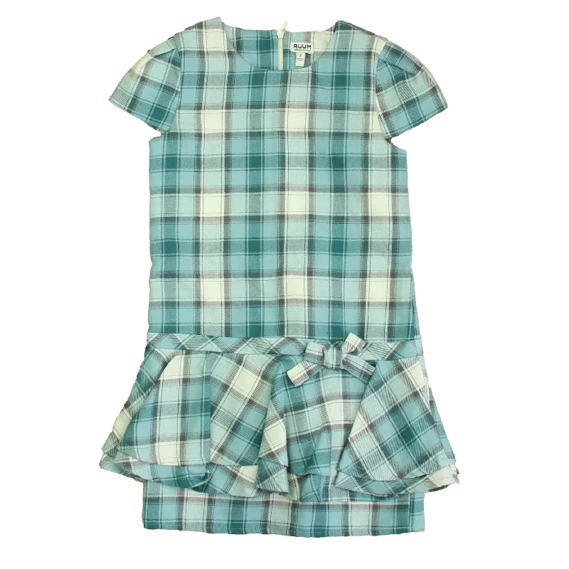 Ruum Girls Blue Plaid Dress Office unclassified dresses