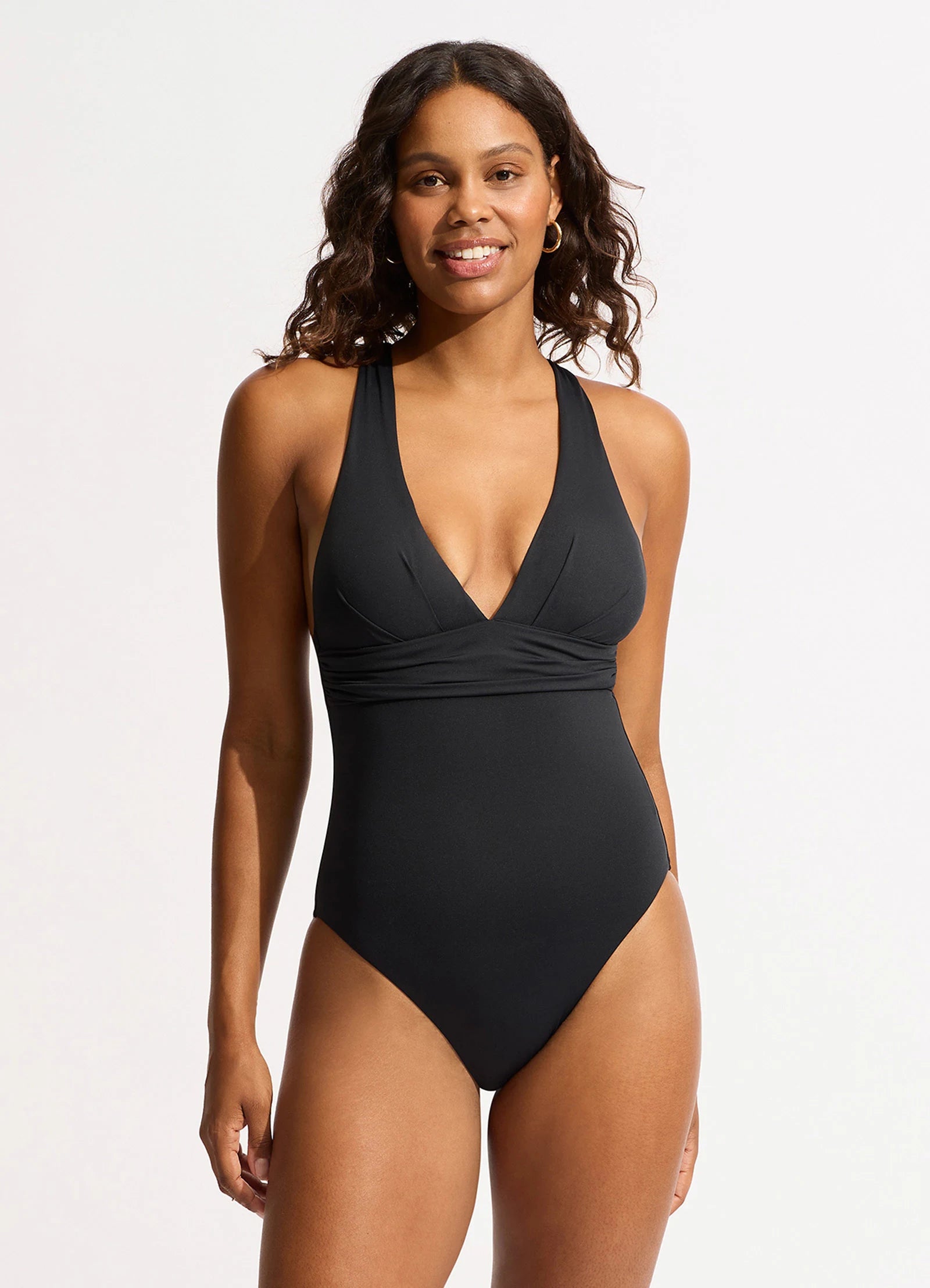 Seafolly Collective Cross Back One Piece - Black Petite unclassified dresses