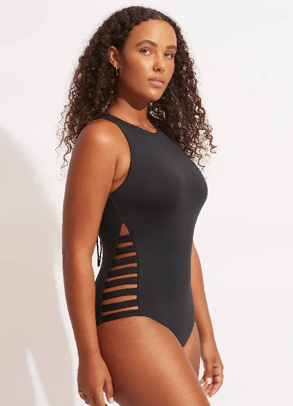 Seafolly Collective Multi Strap One Piece - Black Sexy unclassified dresses