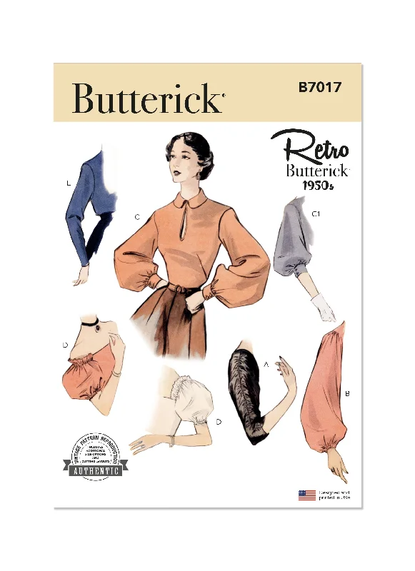 Butterick sewing pattern B7017 Set of Sleeves for Vintage Dresses and Blouses Printed unclassified dresses