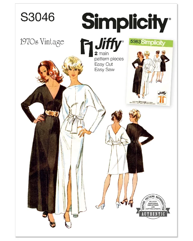 Simplicity sewing pattern S3046 Vintage Simplicity 1970's Jiffy knit dress Vacation unclassified dresses