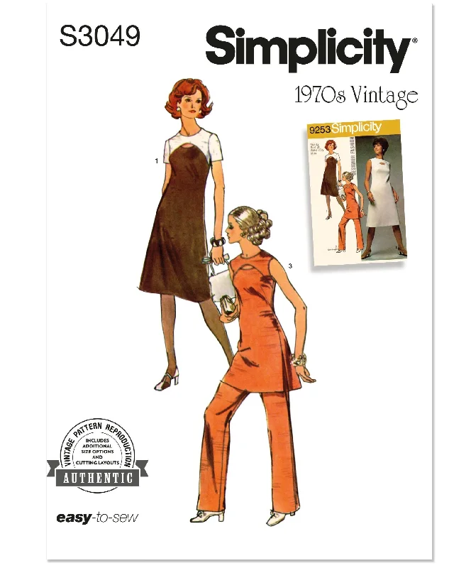 Simplicity sewing pattern S3049 Misses' Dress, Tunic and Trousers High-end unclassified dresses