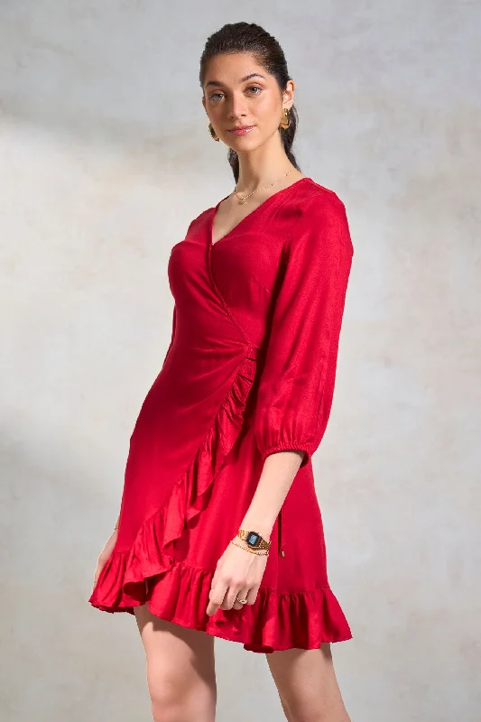 Anah|Flowy Wrap Dress Comfortable unclassified dresses