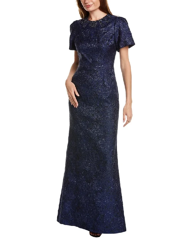 Teri Jon by Rickie Freeman Jacquard Gown Tiered unclassified dresses