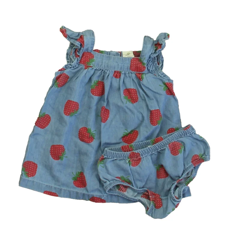 Tucker + Tate Girls Blue Strawberries Dress Long sleeve unclassified dresses