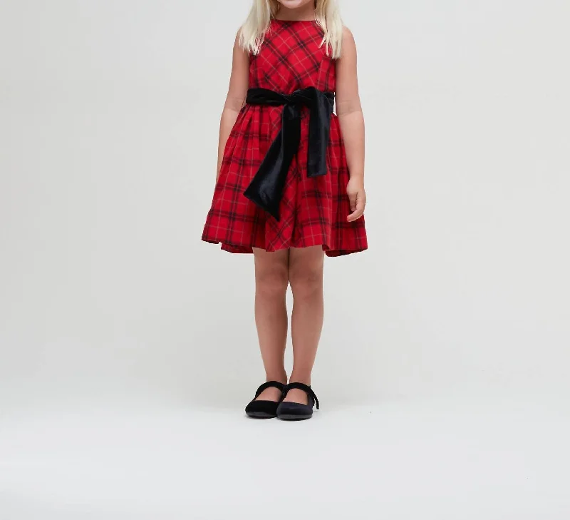 Velvet Bow Holiday Dress In Red Club unclassified dresses