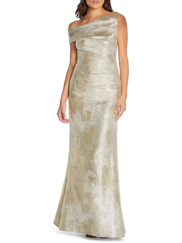 Womens Metallic Asymmetric Evening Dress Unique unclassified dresses