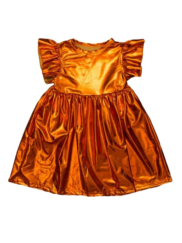 Youth Metallic Dress In Orange Spring unclassified dresses