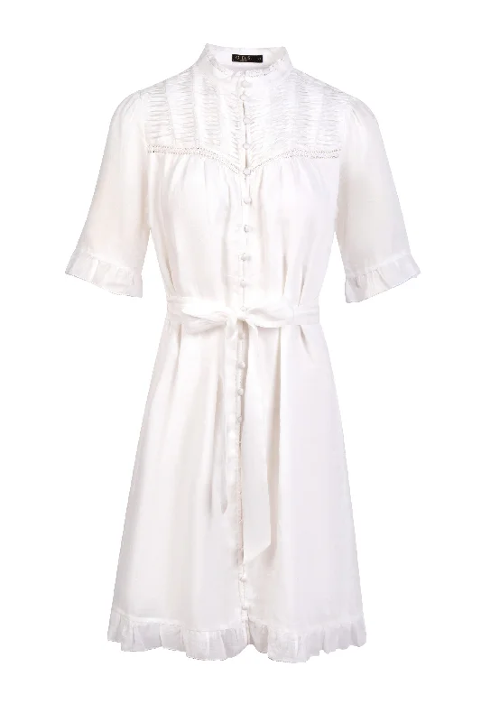 GDS Rochelle Linen Short Dress | White Soft Mini Skirt