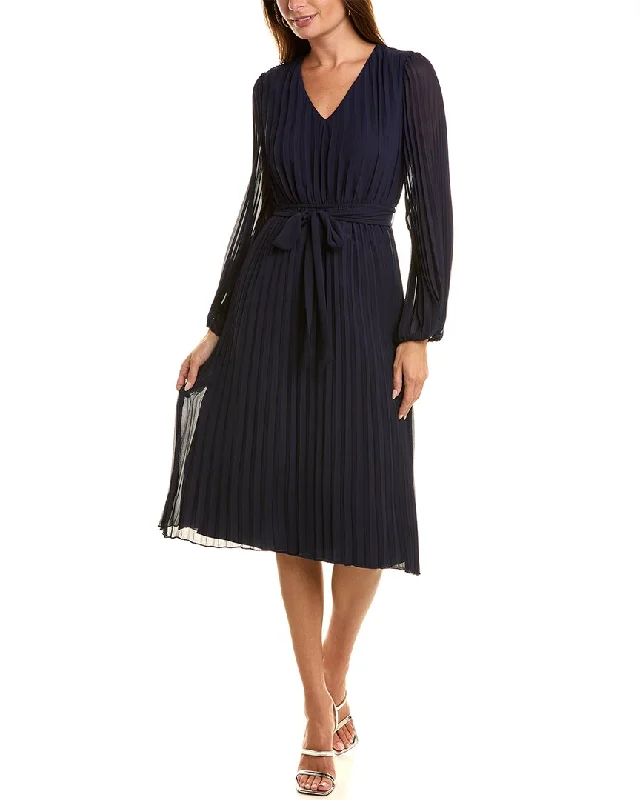 Sam Edelman Accordion Pleated Midi Dress Soft Wool Midi